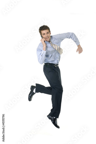 Businessman jumping