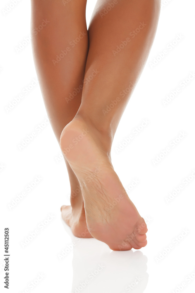 Female feet isolated on white background Female feet isolated on white background