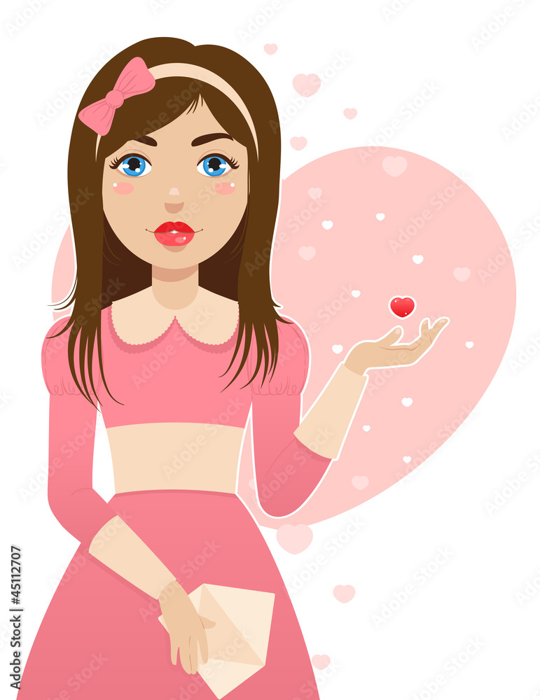 girl in a pink dress has received a love letter girl in a pink dress has received a love letter
