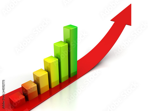 red arrow and colorful bar graph on white background Free Download red arrow and colorful bar graph on white background - GFXLoad