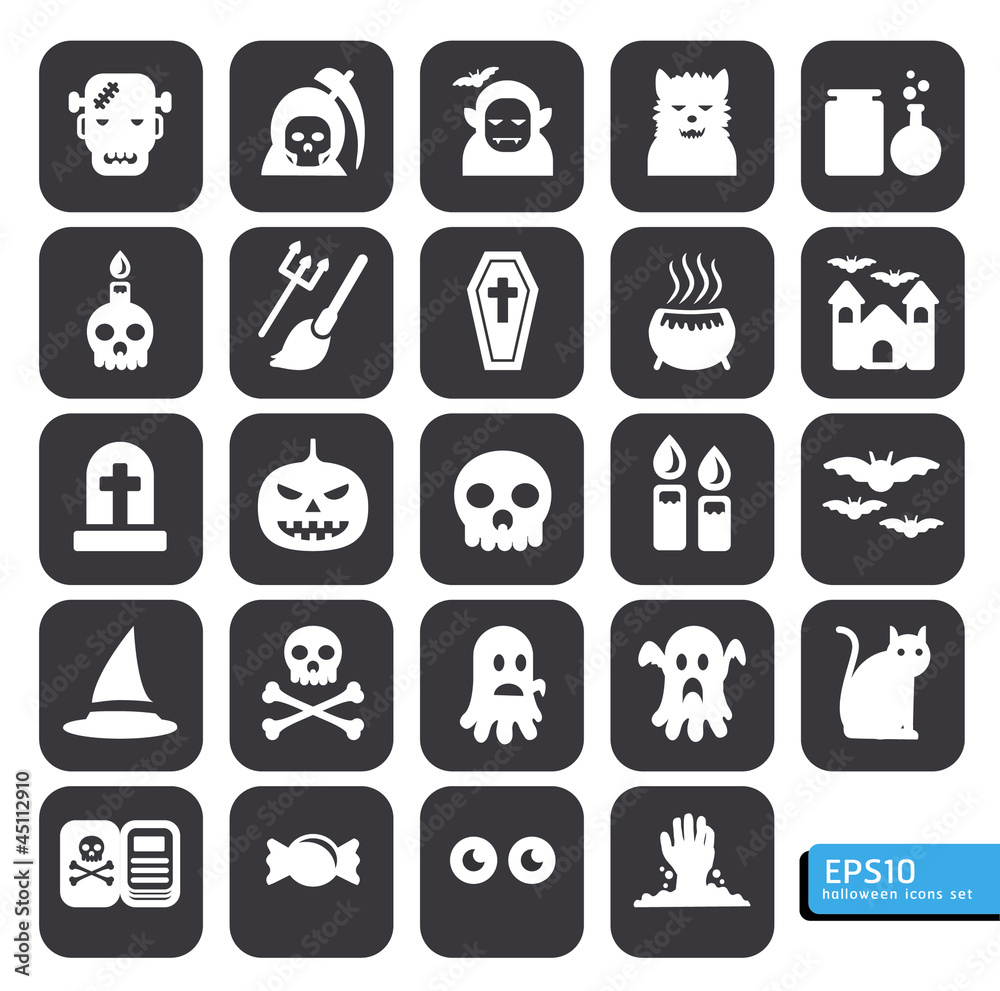 Halloween icons set vector Halloween icons set vector