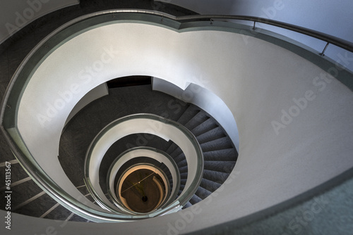 Abstract staircase in modern building