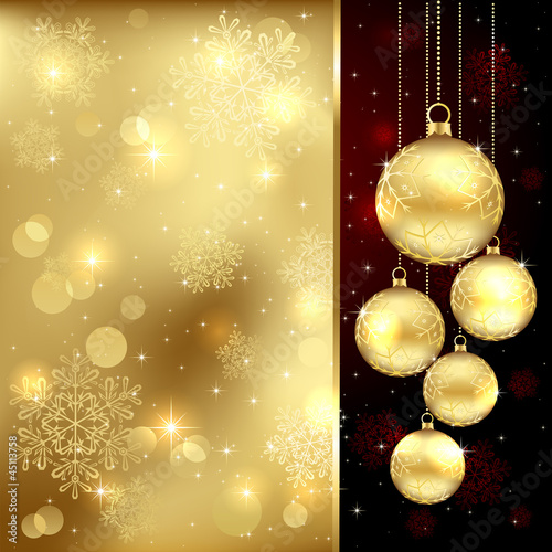 Gold Christmas baubles