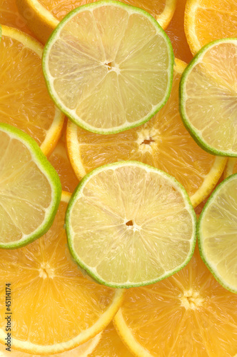 Still life of halved oranges and lemons