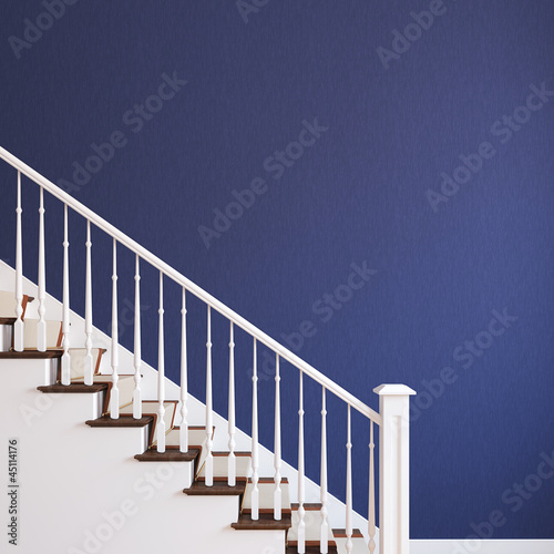 Canvas Print White stairway.