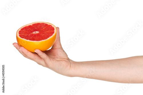Hand with grapefruit
