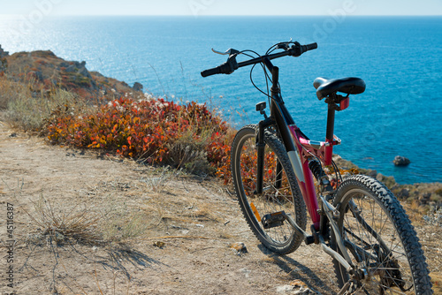 Bike on coastline