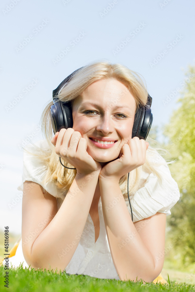 happiness smiling blonde woman relaxing happiness smiling blonde woman relaxing