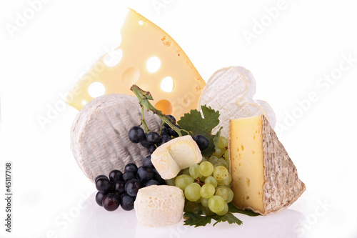 assortment of cheese and grape