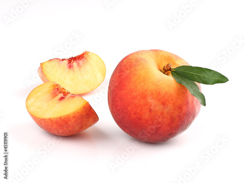 Sweet peach with slices
