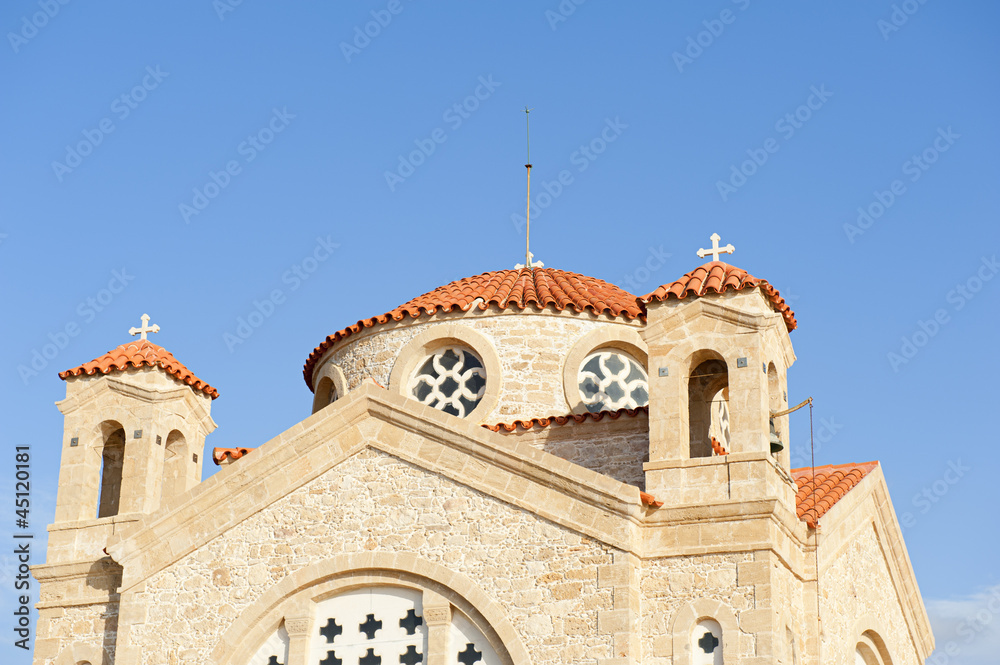 Fototapeta premium Detail of church in Peyia, Cyprus
