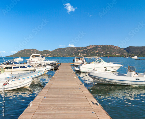 ponton, plage Palombaggia, Porto-Vecchio, Corse