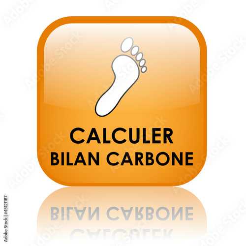 Bouton Web CALCULER BILAN CARBONE (empreinte écologique dioxyde) photo