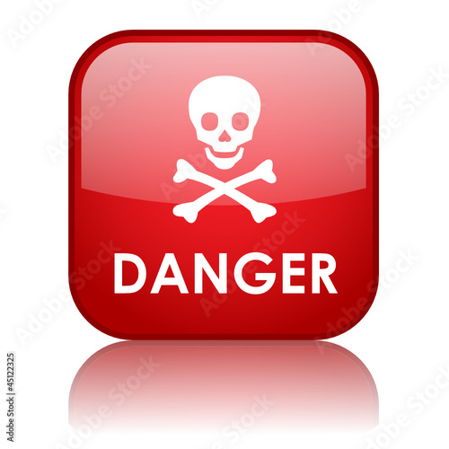 "DANGER" Button (risk hazard caution warning sign dangerous)