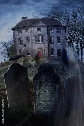 Old country manor on a hill