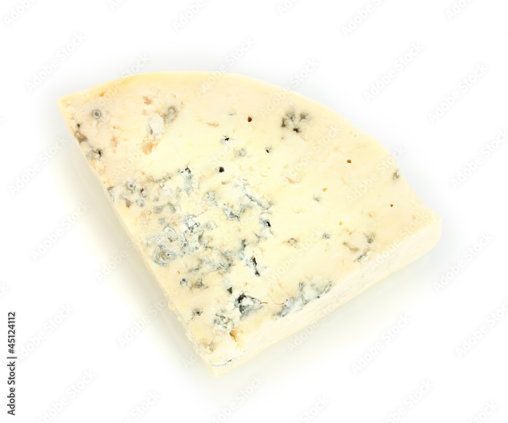 Cheese with mold isolated on white background close-up Cheese with mold isolated on white background close-up