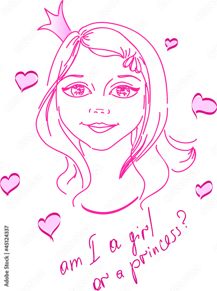 The kind girl have been drawing in lines