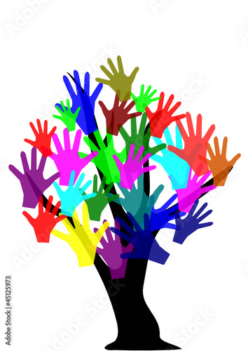 Logo Baum mit Händen