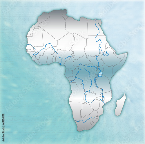 Afrika mit Wasserdarstellung