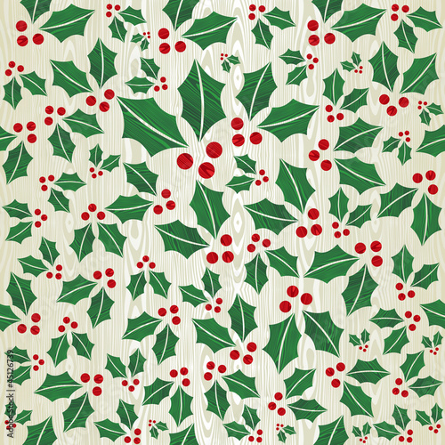 Christmas wooden mistletoe shape pattern