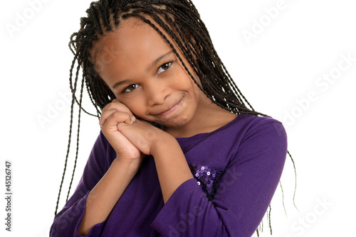 cute african child with purple top