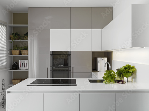 cucina moderna in laminato bianco