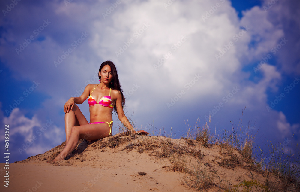 Beautiful girl in a bikini.