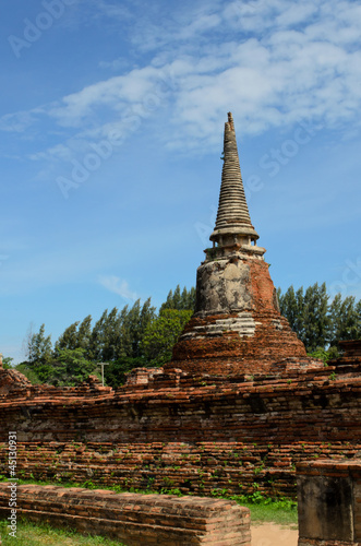 ruin of ancient temple in ayutthaya