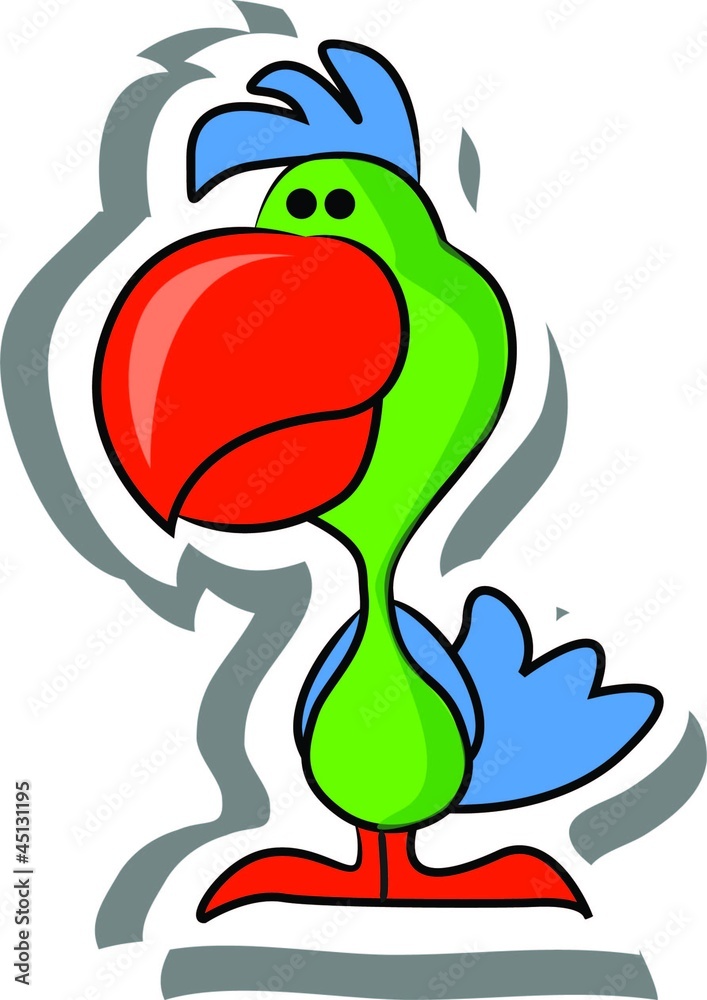 Fototapeta premium мультфильм попугай