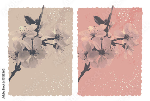 vintage background with plum blossom