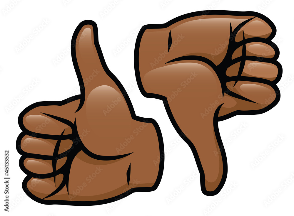Thumbs Up And Down Stock Vector | Adobe Stock