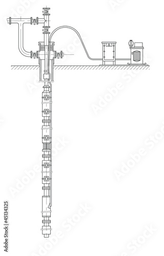 Schematic of an oil well photo