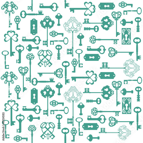 Antique Keys Background - for your design or scrapbook - in vect