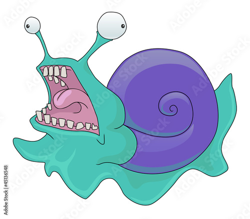 Surprised Cartoon Snail