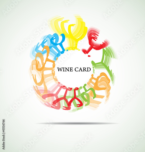 wine card with abstract glass background menurestaurant