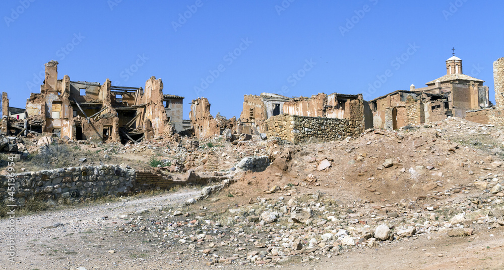 Belchite village destroyed in a bombing