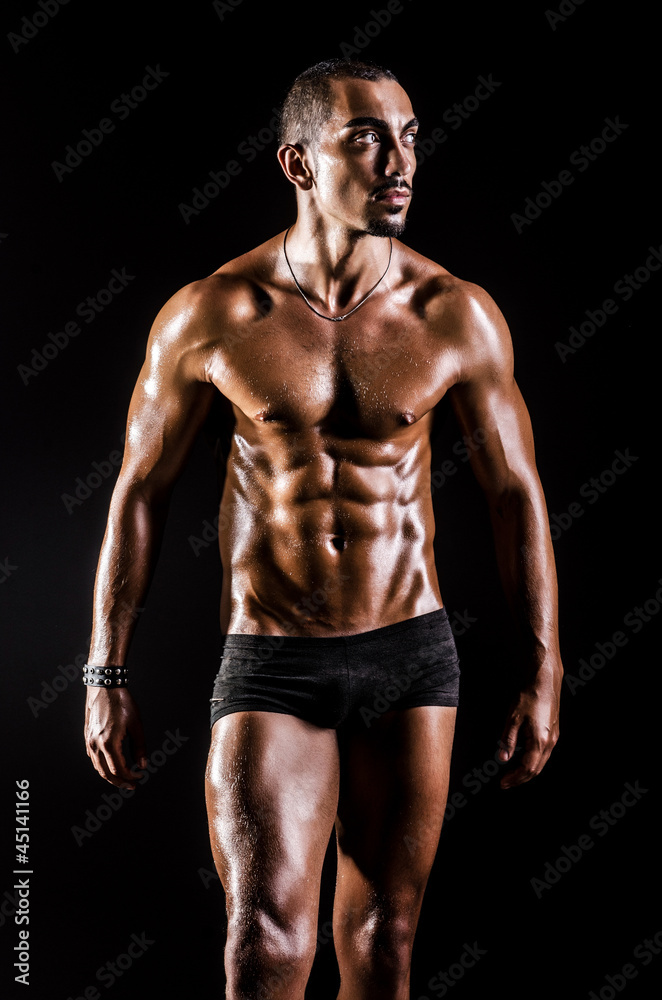 Bodybuilder with muscular body