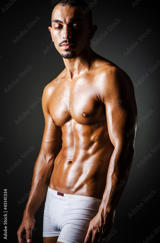 Fototapeta premium Bodybuilder with muscular body