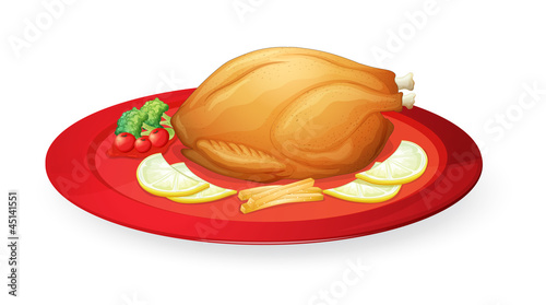 chicken flesh in a dish