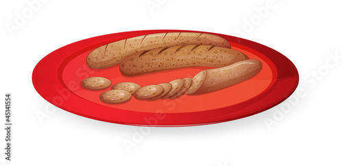 sausage in plate