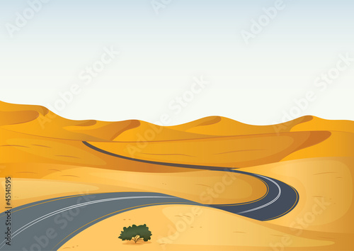 yellow landscape and a road