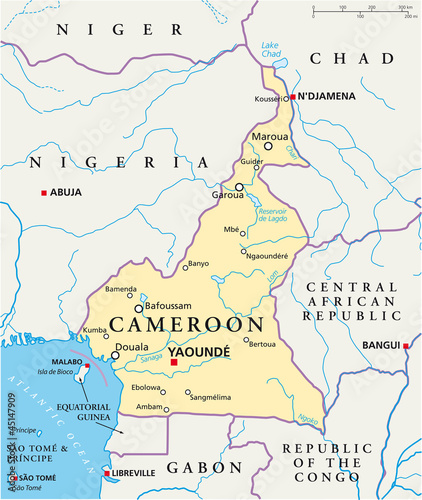 Cameroon map (Kamerun Landkarte) photo