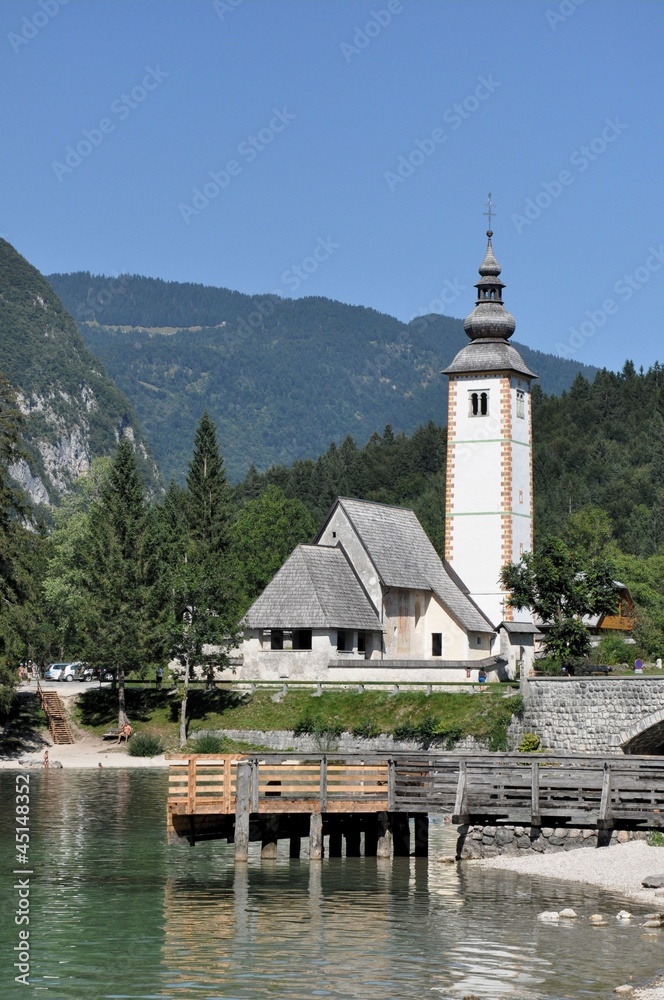 Church near Lake Bohinj, Julian Alps, Slovenia
