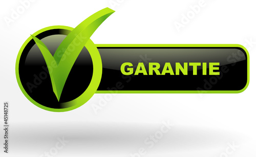 garantie sur bouton validé vert et noir