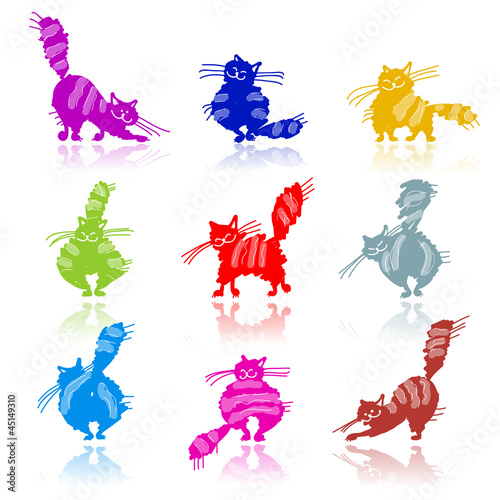 Funny fat cats for your design