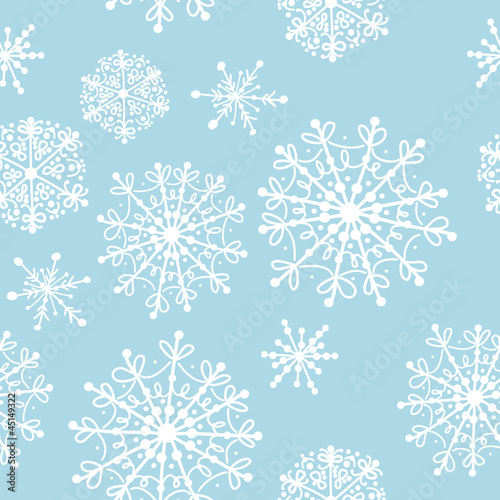 Seamless pattern with winter snowflakes for your design