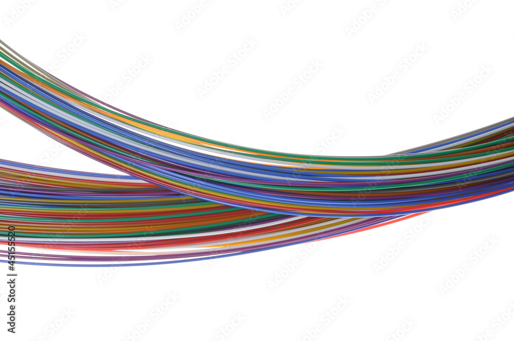 Data transmission, cable on a white background
