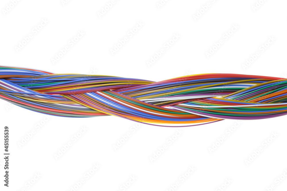 Weave network cables isolated on white background Weave network cables isolated on white background