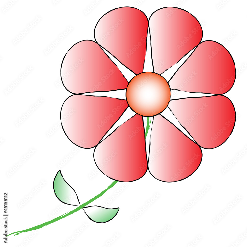 Fototapeta premium Single red flower