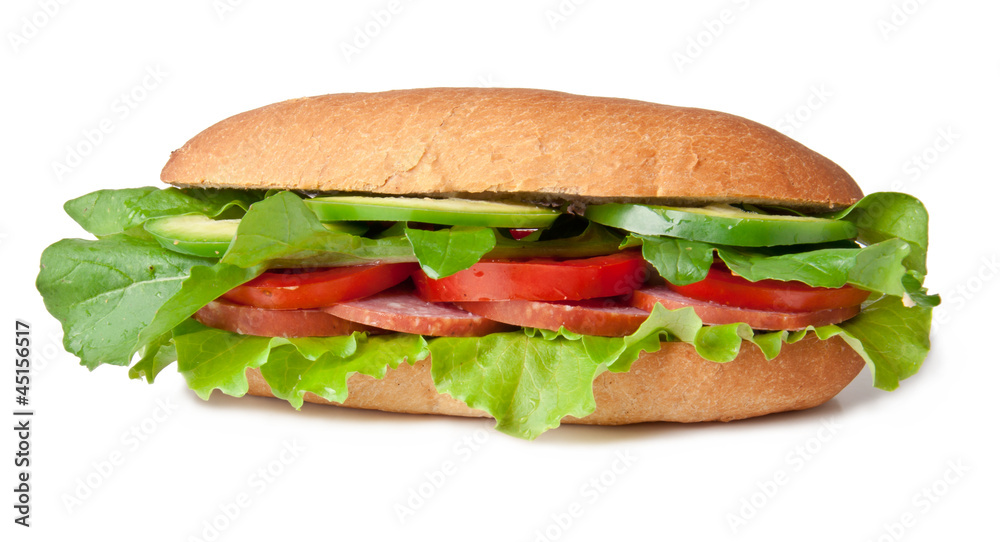 Fresh and tasty sandwich isolated on white background Fresh and tasty sandwich isolated on white background